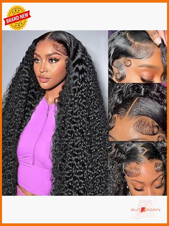 Deep Wave Lace Front Wig Human Hair 200 Density 13x6 HD Lace Glueless main image 5